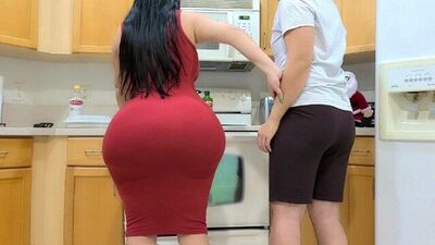 BIG ASS STEPMOM FUCKS HER STEPSON IN THE KITCHEN AFTER SEEING HIS BIG BONER ON THANKSGIVING - thesexsex.com